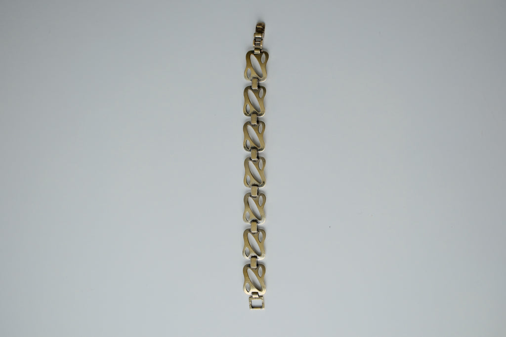 Vintage Sterling Silver Carved Link Bracelet