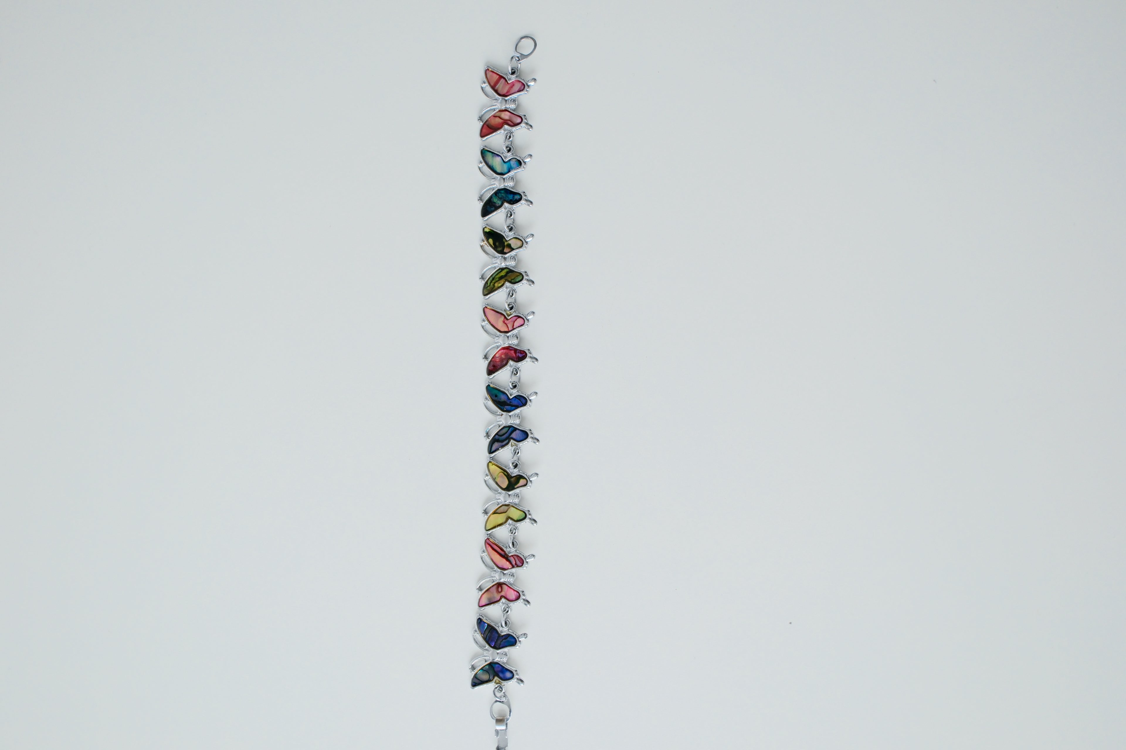 Vintage Silver Abalone Butterfly Bracelet