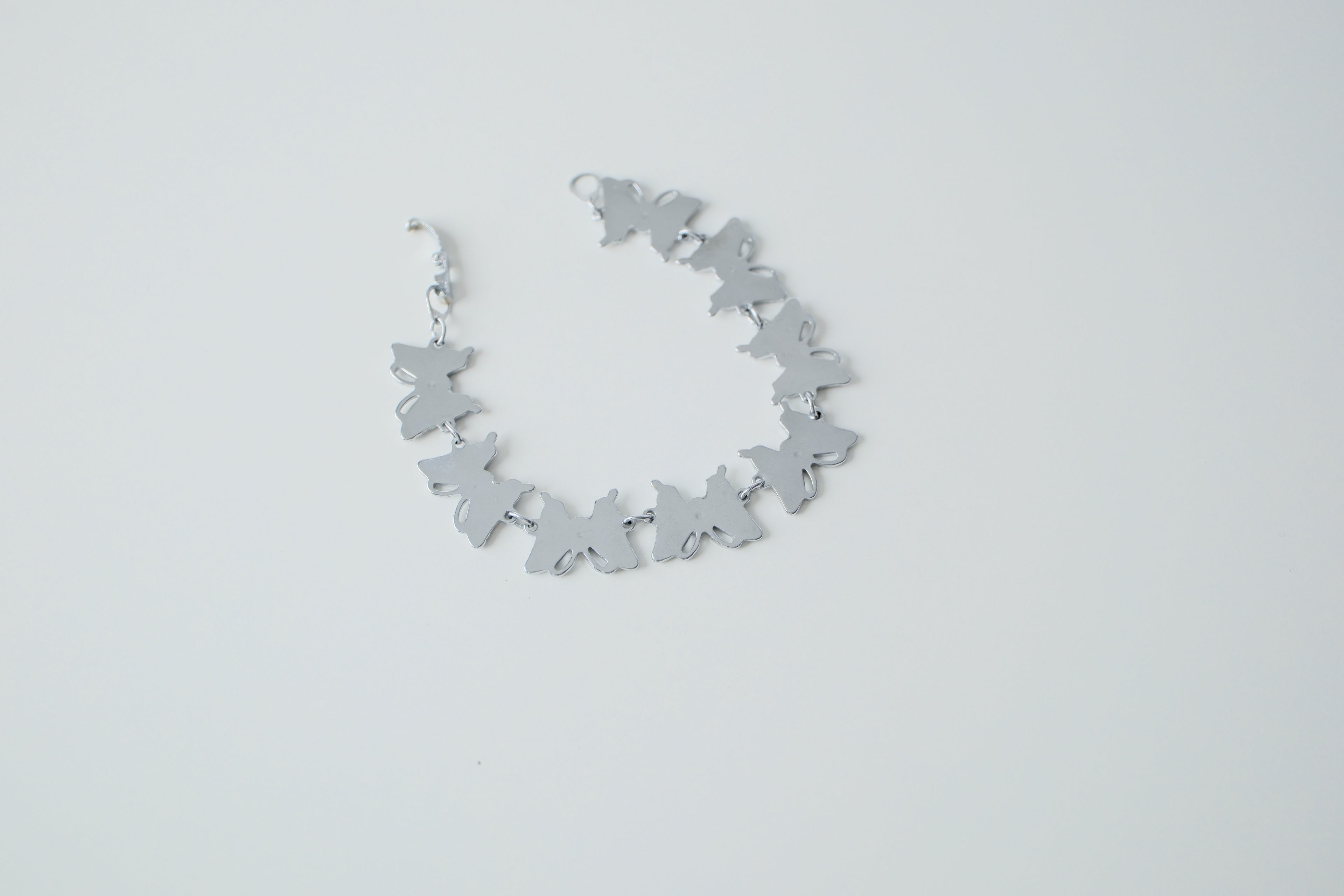 Vintage Silver Abalone Butterfly Bracelet