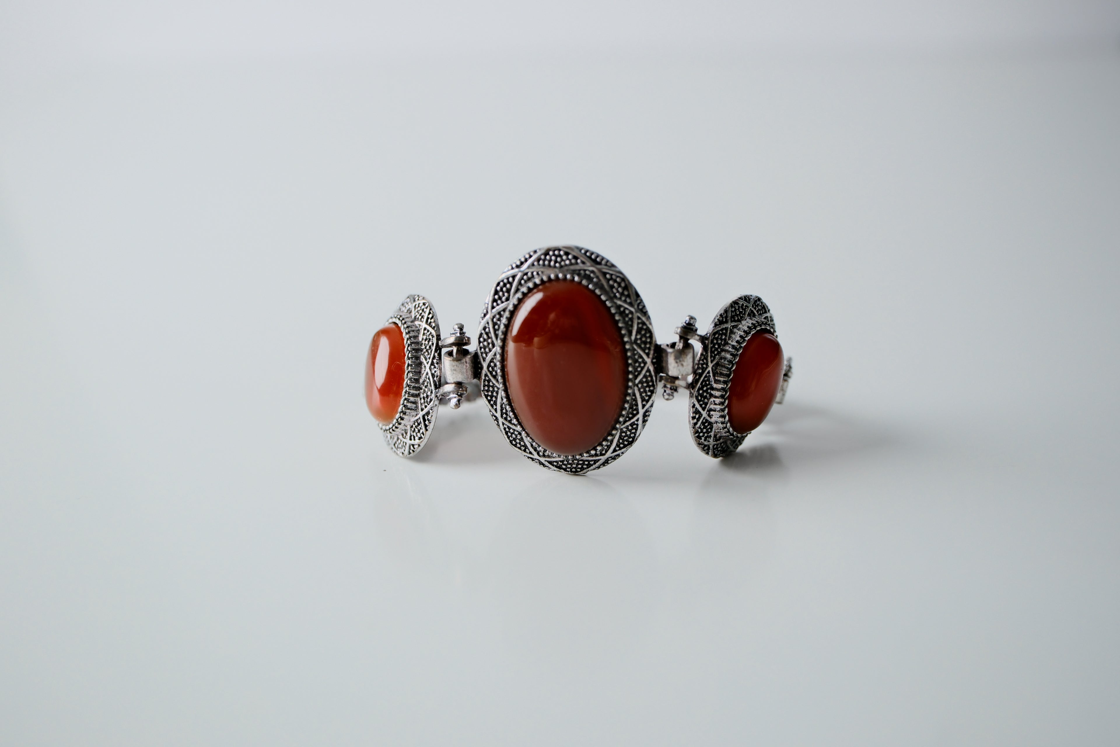 Vintage Silver Carnelian Bracelet