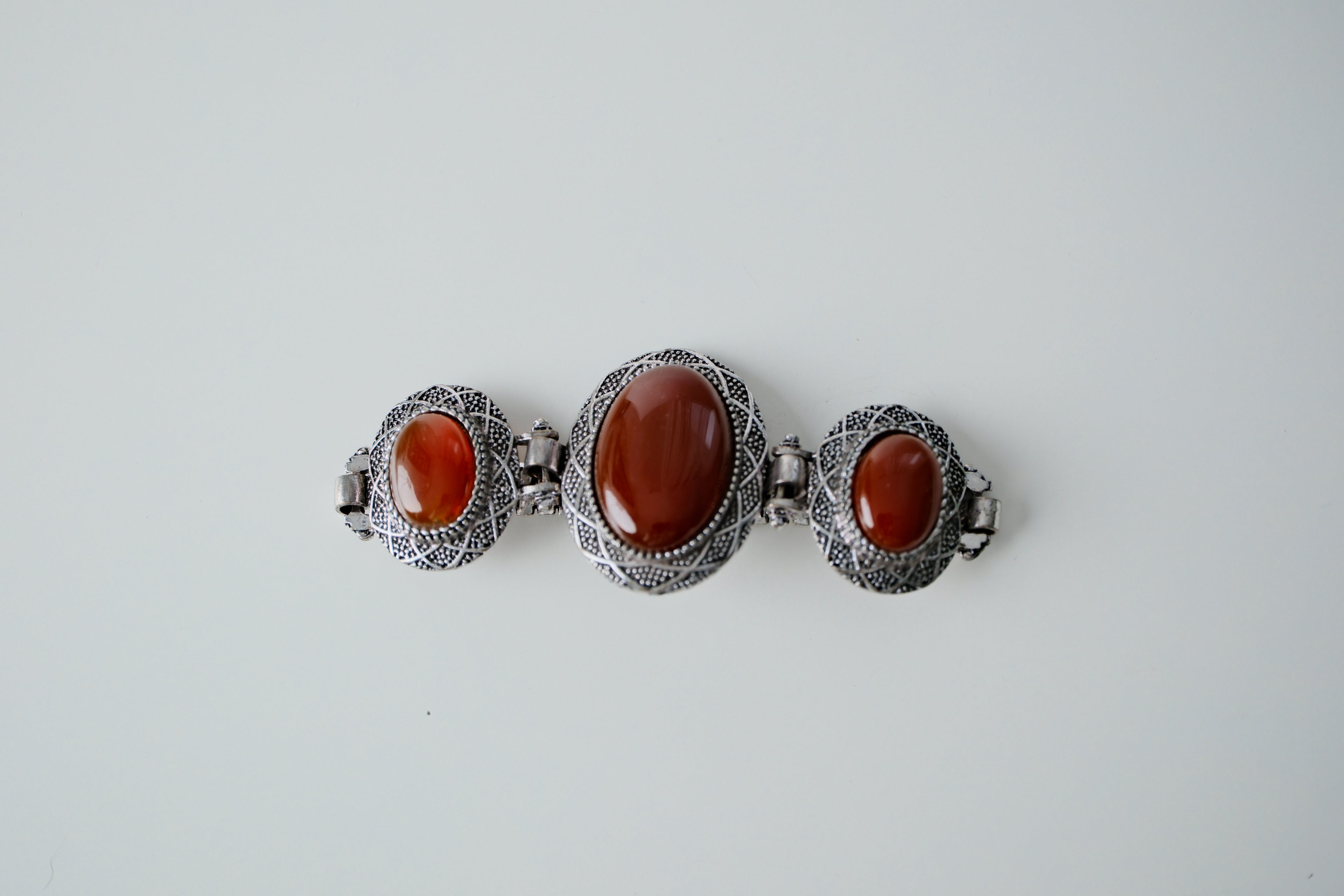 Vintage Silver Carnelian Bracelet