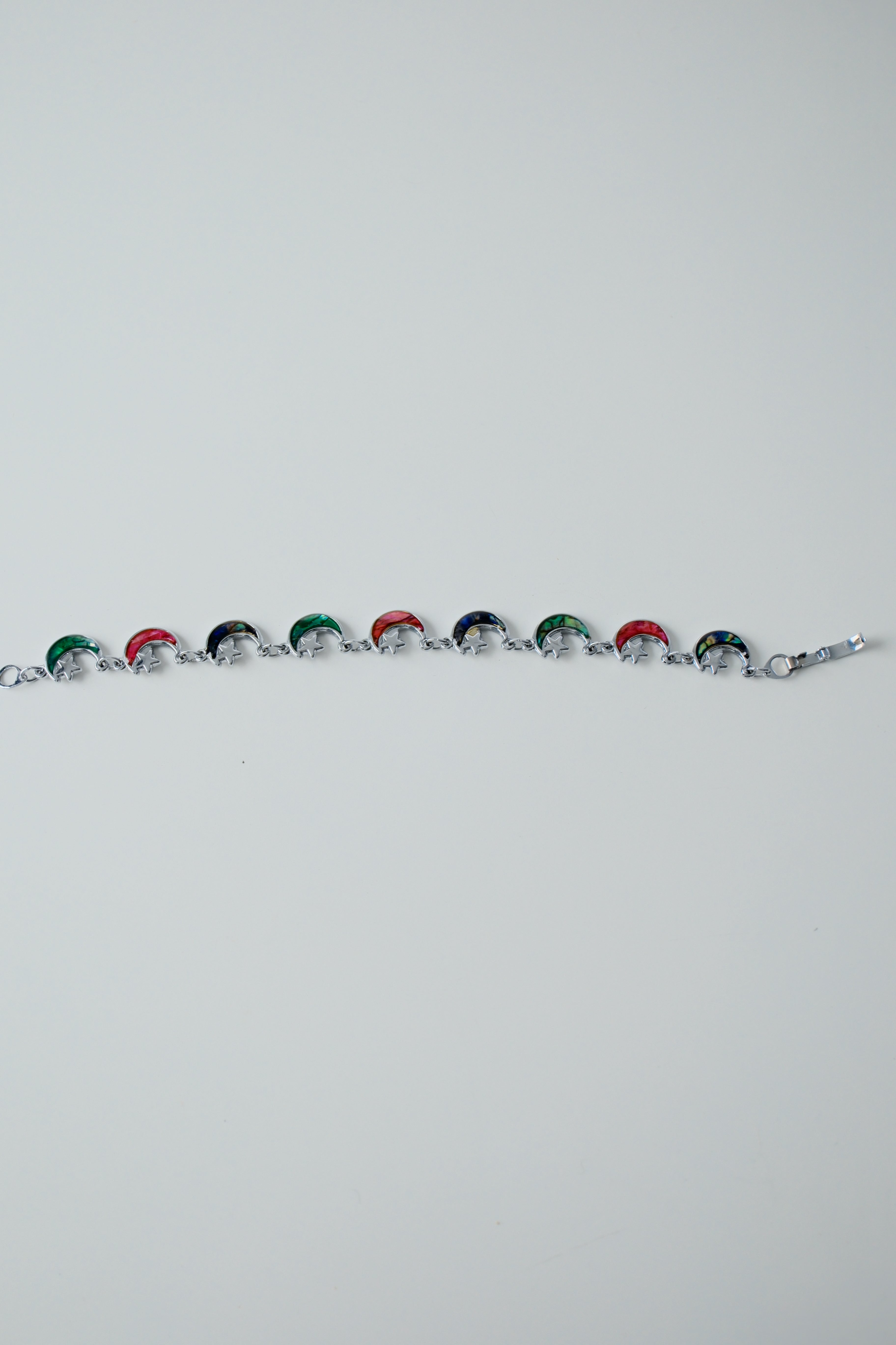 Vintage Abalone Shell Crescent Moon Bracelet