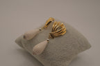Vintage fan shell drop earring