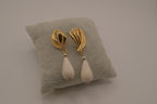 Vintage fan shell drop earring