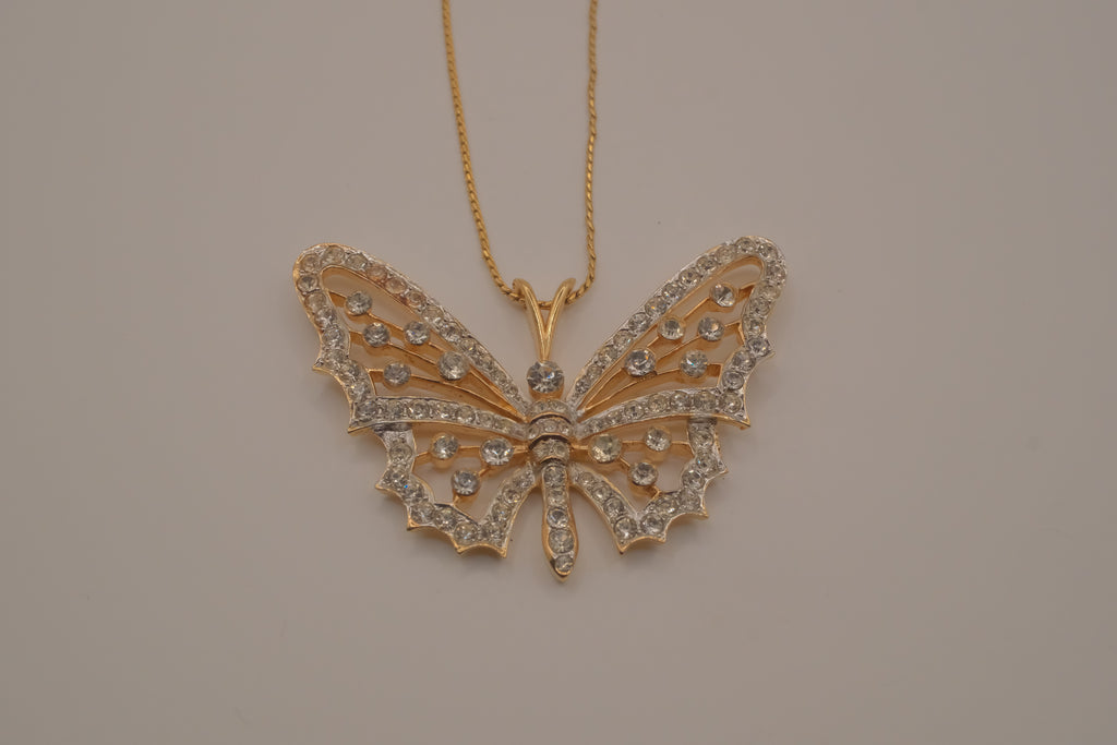 Vintage D'Orlan butterfly pendant necklace