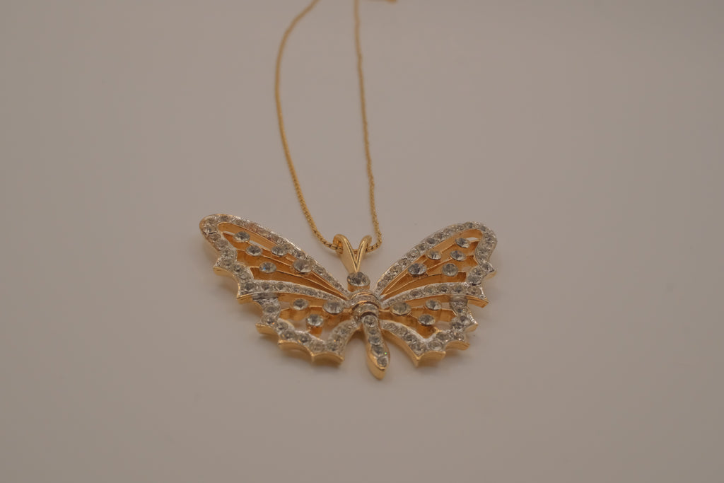 Vintage D'Orlan butterfly pendant necklace