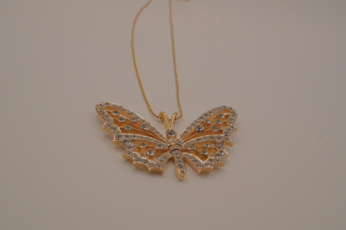 Vintage D'Orlan butterfly pendant necklace