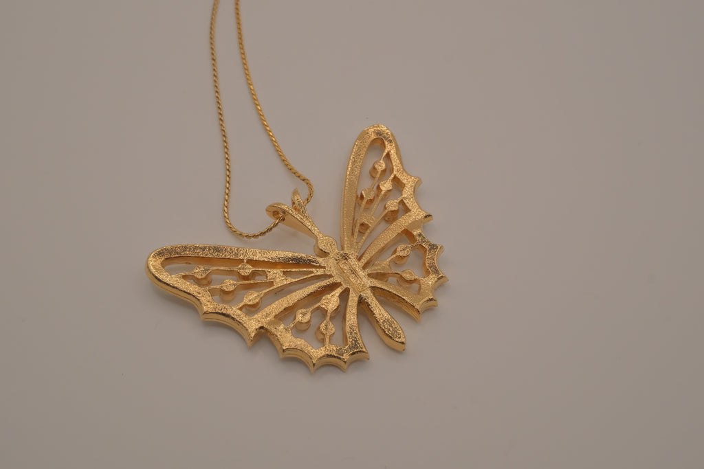 Vintage D'Orlan butterfly pendant necklace