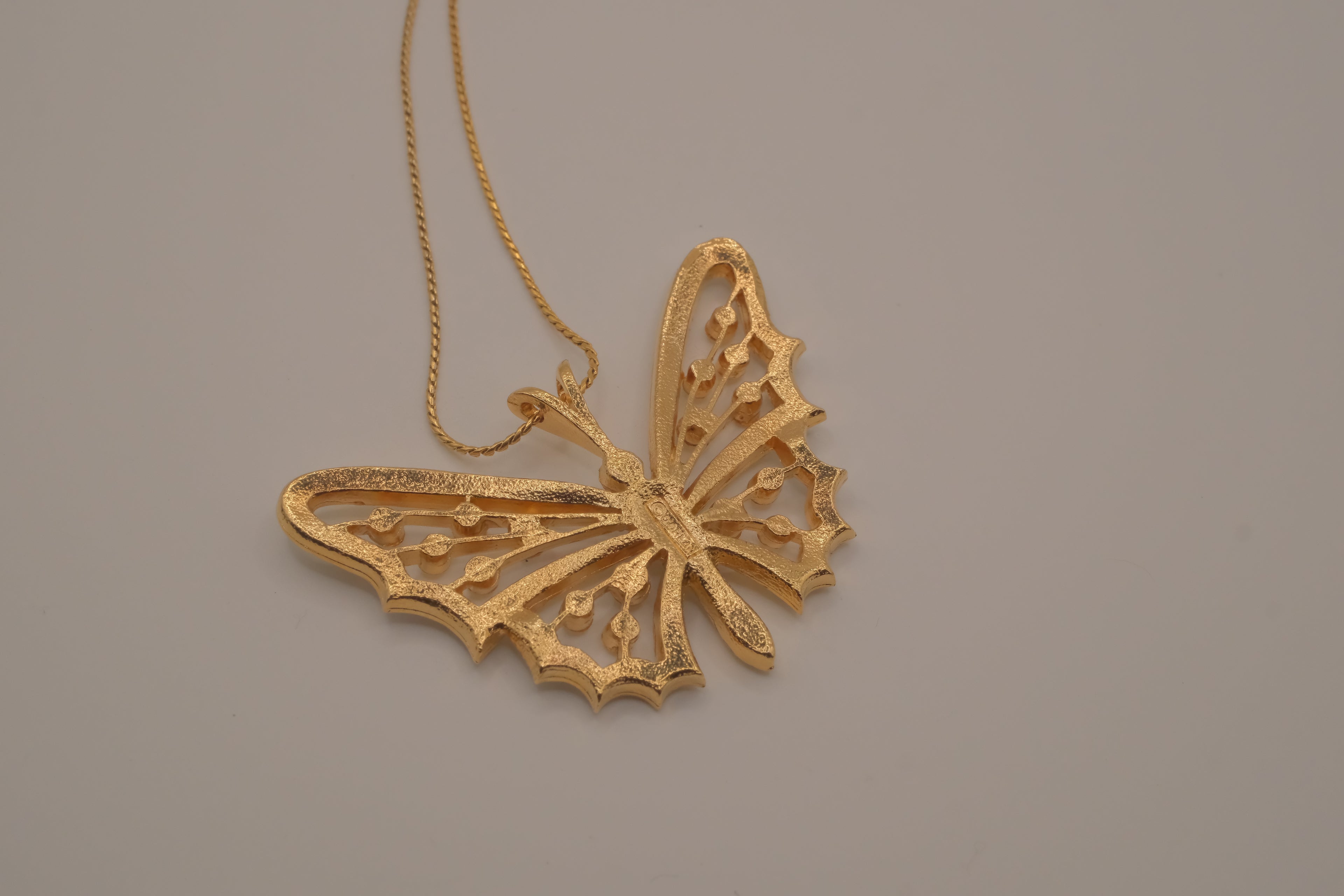 Vintage D'Orlan butterfly pendant necklace