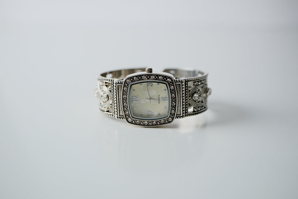 Vintage Silver Watch Cuff Bangle