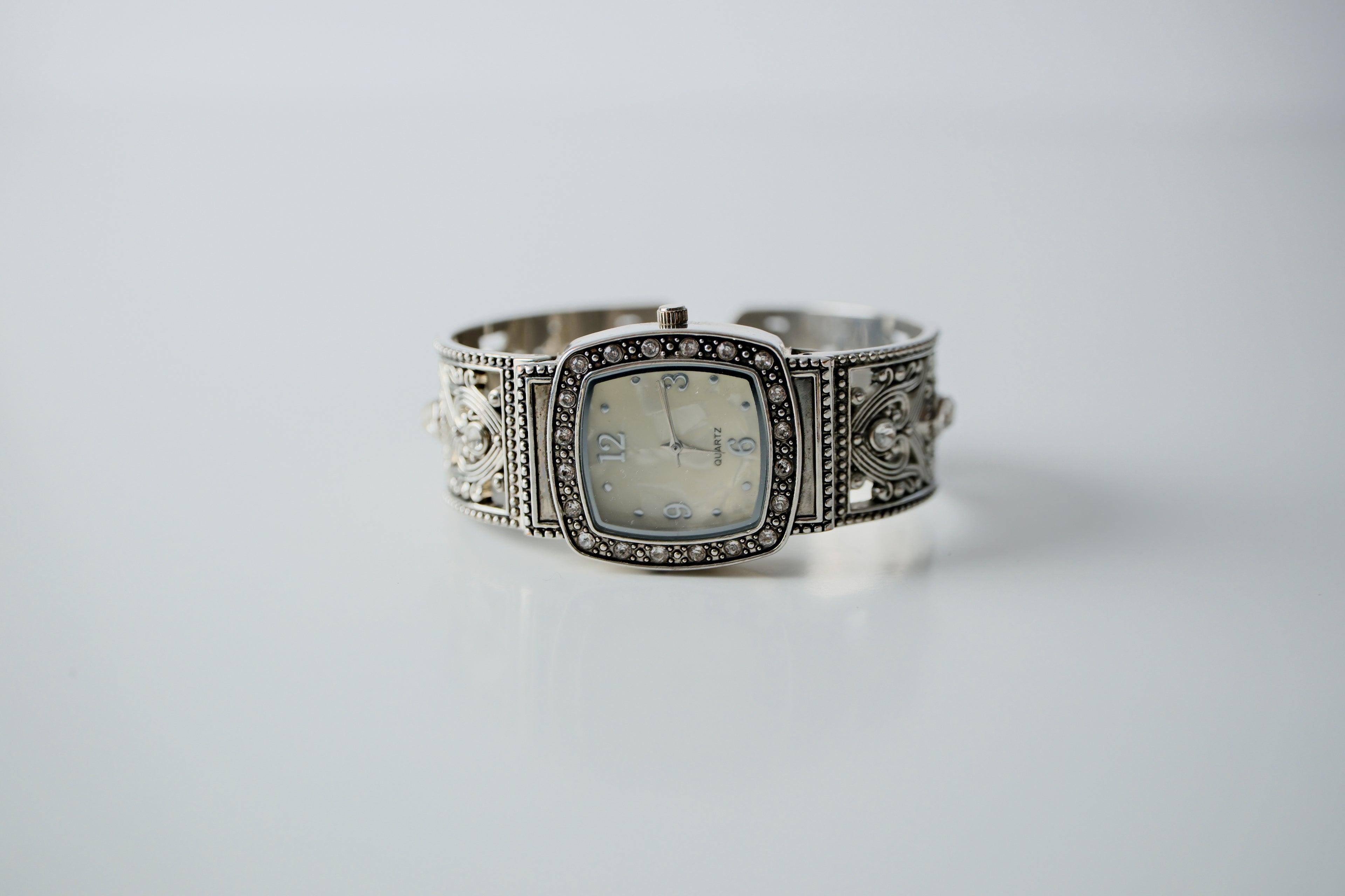 Vintage Silver Watch Cuff Bangle