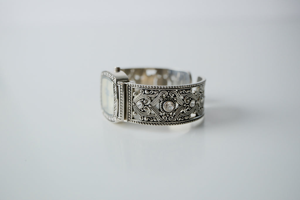 Vintage Silver Watch Cuff Bangle