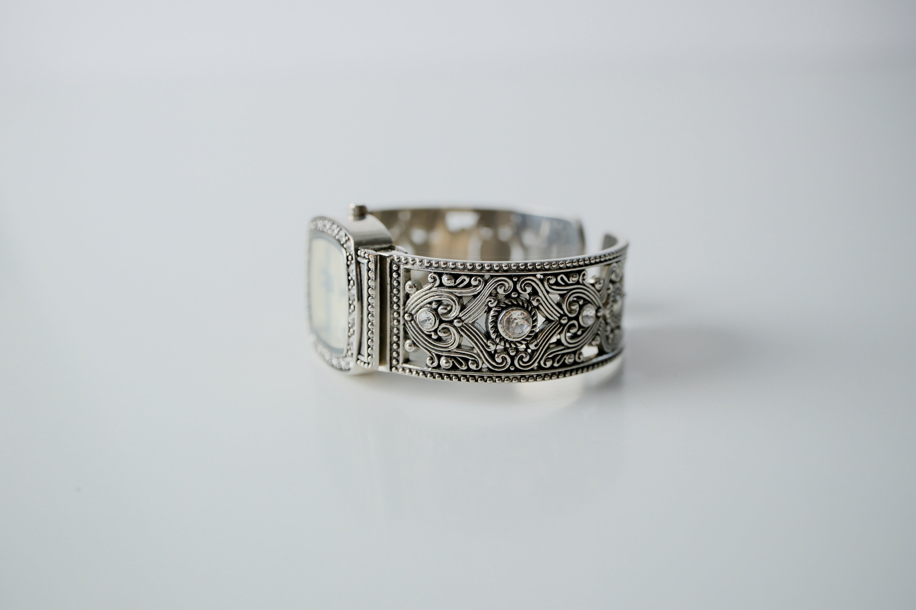 Vintage Silver Watch Cuff Bangle