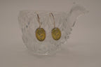 Embossed flower dangle earring