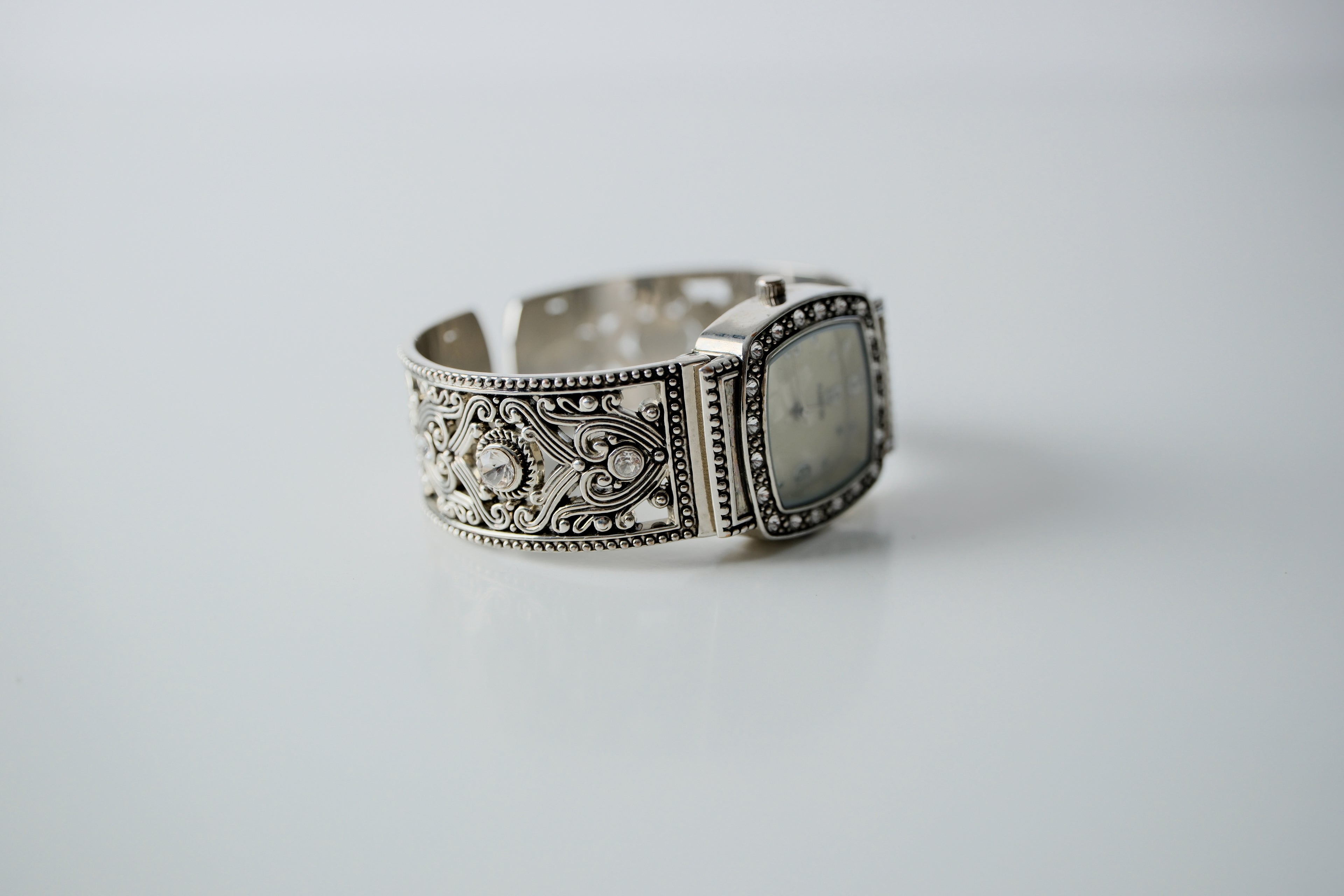 Vintage Silver Watch Cuff Bangle