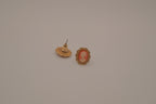 Vintage peach and cream cameo earring