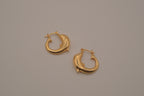 Gold dolphin hoop earring