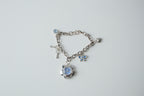 Vintage Silver and Blue Watch Charm Bracelet