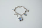 Vintage Silver and Blue Watch Charm Bracelet