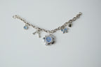 Vintage Silver and Blue Watch Charm Bracelet