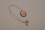 Vintage pink rose cameo necklace