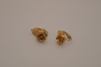 Vintage gold-tone mesh rose clip-on earrings