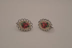 Vintage petit point clip-on earrings&nbsp;