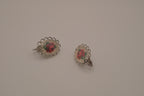 Vintage petit point clip-on earrings&nbsp;