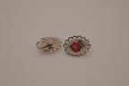 Vintage petit point clip-on earrings&nbsp;