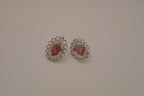 Vintage petit point clip-on earrings&nbsp;