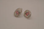Vintage petit point clip-on earrings&nbsp;