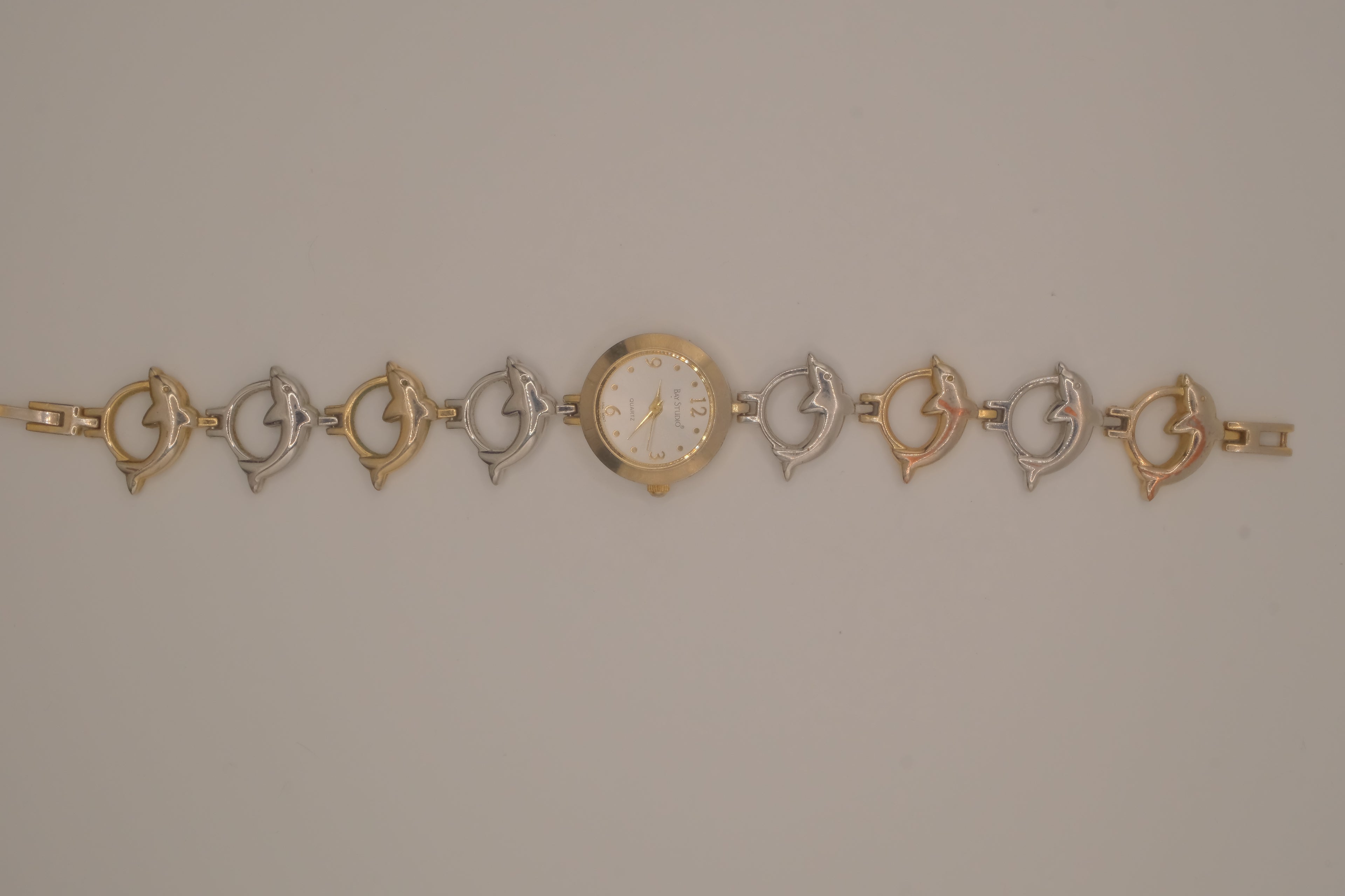 Vintage two-tone Dolphin bracelet watch
