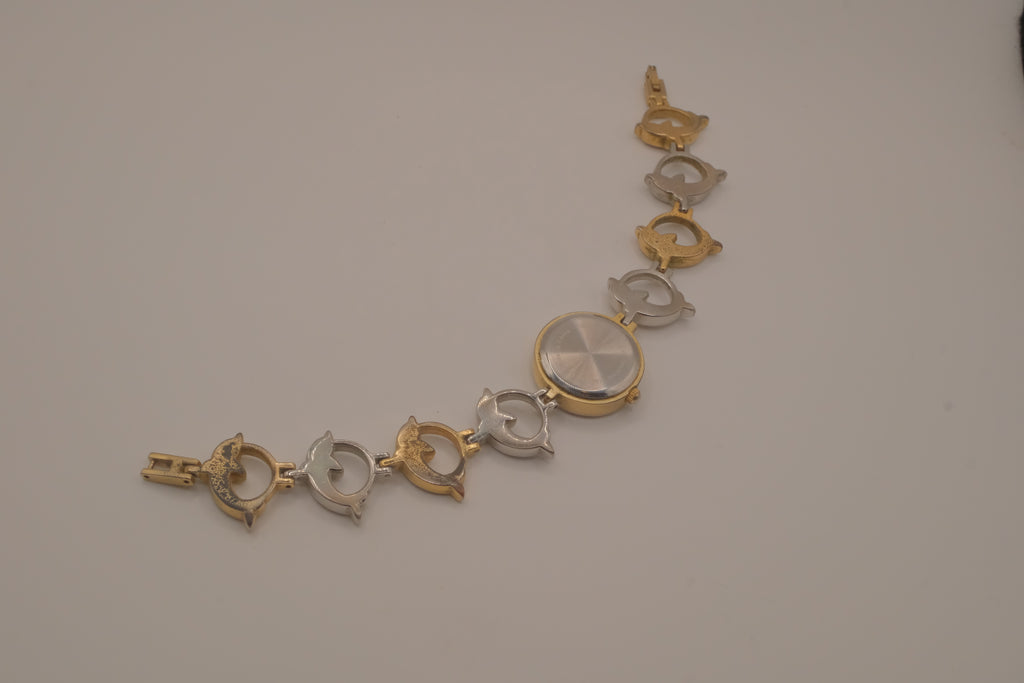 Vintage two-tone Dolphin bracelet watch