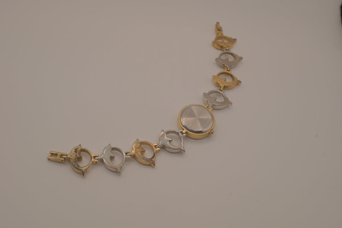 Vintage two-tone Dolphin bracelet watch