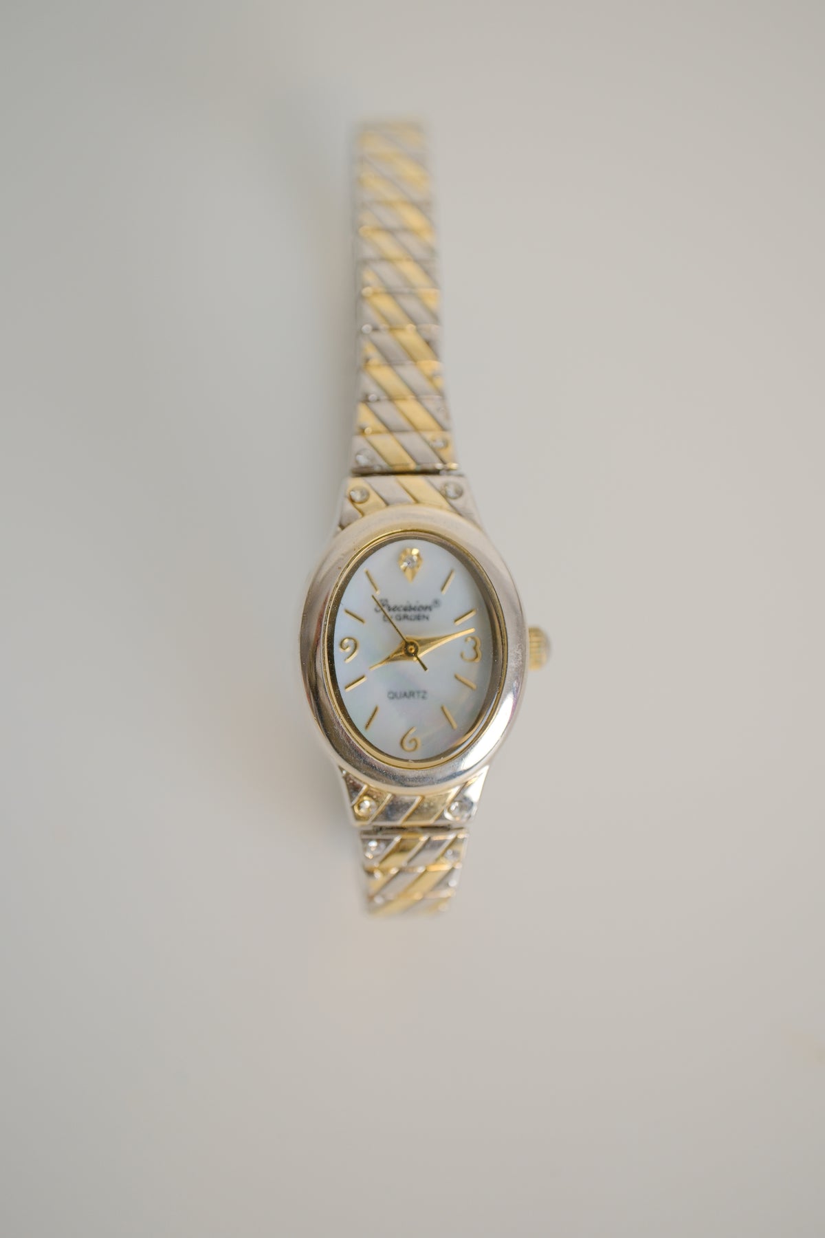 Gruen Two-Tone Gold & Silver Precision Women\'s Watch Working Vintage Gruen Precision Two-tone Quartz Watch With  main image 3