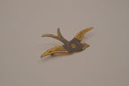 Vintage Damascene swallow bird brooch