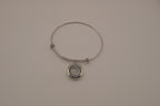 Glass memory floating locket charm bracelet