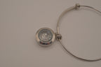 Glass memory floating locket charm bracelet