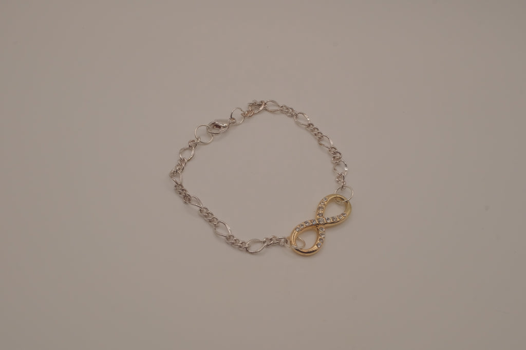 Two-tone infinity chain bracelet