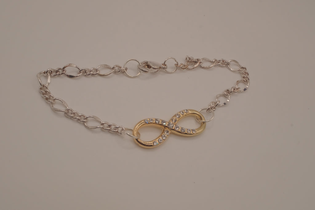 Two-tone infinity chain bracelet