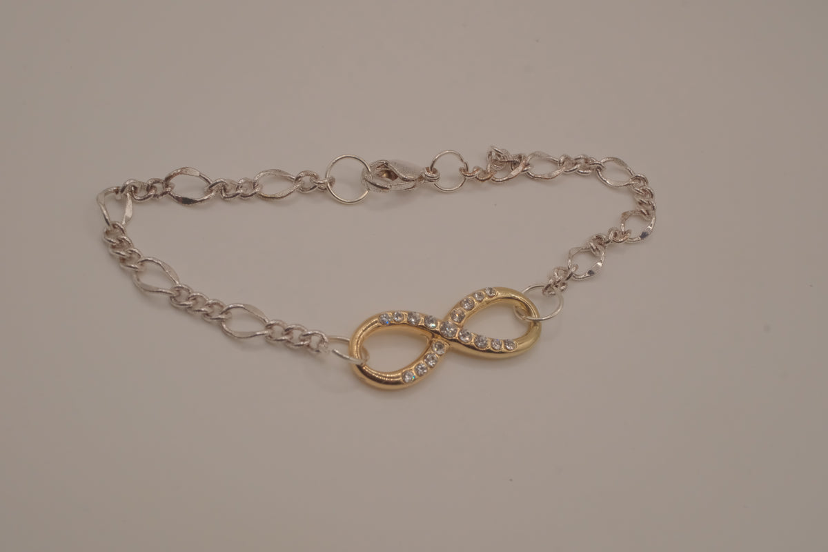 Two-tone infinity chain bracelet