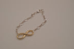 Two-tone infinity chain bracelet