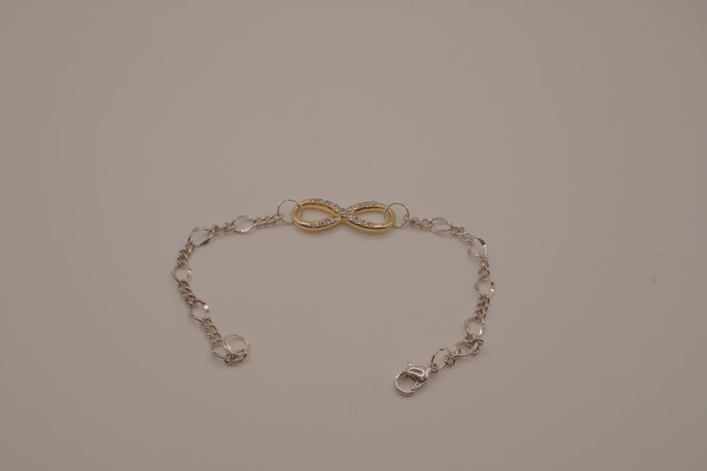 Two-tone infinity chain bracelet