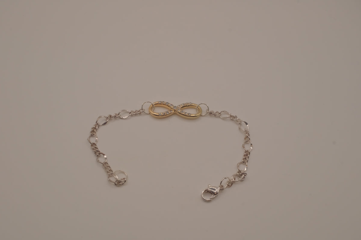 Two-tone infinity chain bracelet
