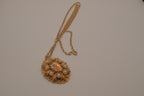 Vintage Victorian Revival style oval filigree pendant necklace