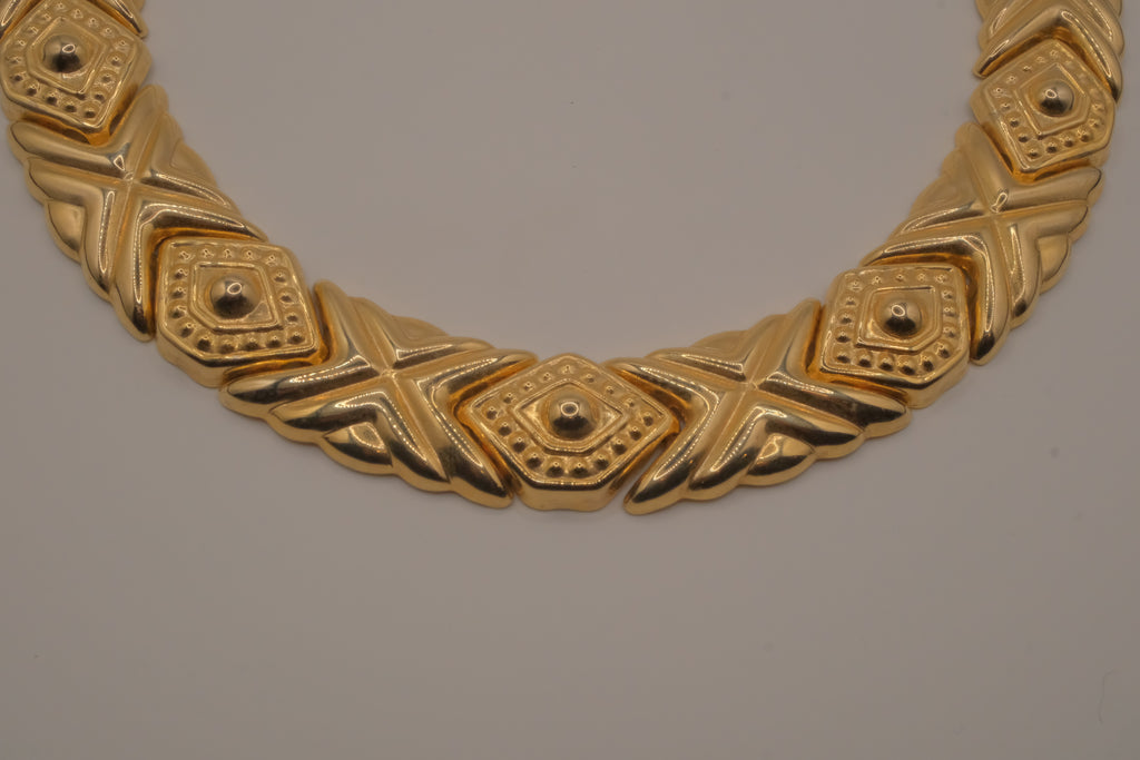 Vintage ‘’Hugs and Kisses" statement collar necklace