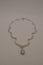 Vintage scalloped rhinestone choker necklace