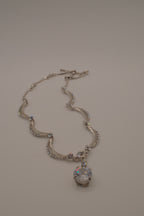 Vintage scalloped rhinestone choker necklace