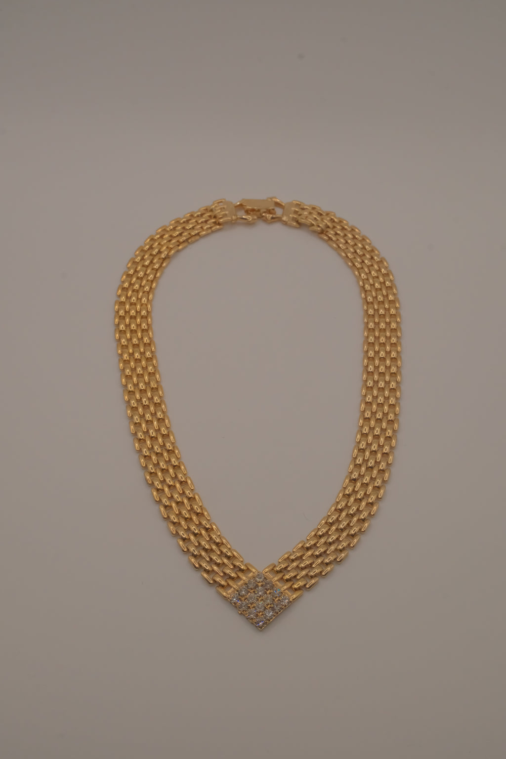 Vintage multi-strand textured link necklace