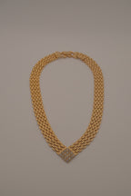 Vintage multi-strand textured link necklace